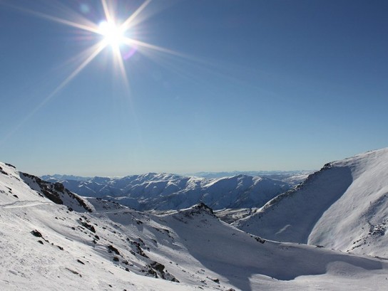 Spring skiing up at Remarkables Ski Field in Queenstown.
