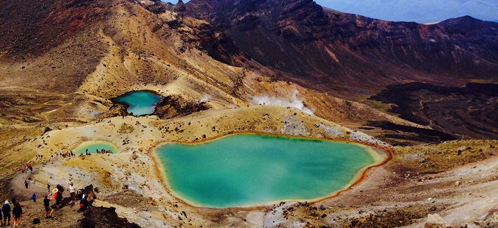 emerald lakes lunar landscape