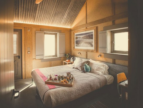 A bedroom at Camp Glenorchy, the cabins we’ll stay in near the trail head of the Routeburn Track.
