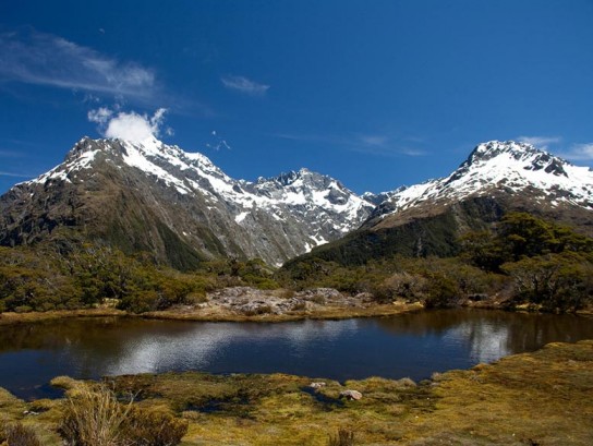 Looking over to Mt Christina and Mt Crosscut from Key Summit on the Routeburn Track.