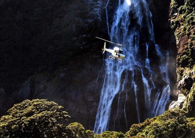 Helicopter flight to Martins Bay