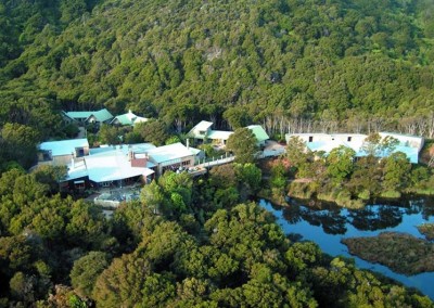 Awaroa Lodge from above